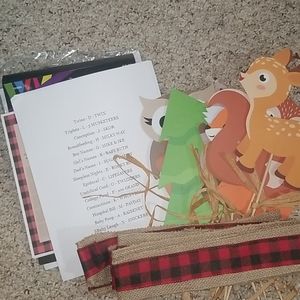 Woodland animal theme baby shower items